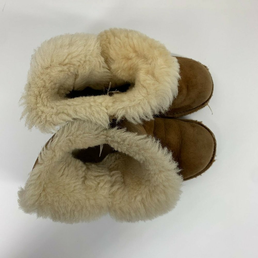 Ugg Little Girls Brown Suede Pull On Boots Shoes 2 - Picture 6 of 8